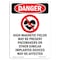 Signmission OSHA Danger Sign, High Magnetic Fields, 18in X 12in Rigid Plastic, 12" W, 18" L, Portrait OS-DS-P-1218-V-1662 - alternate 1